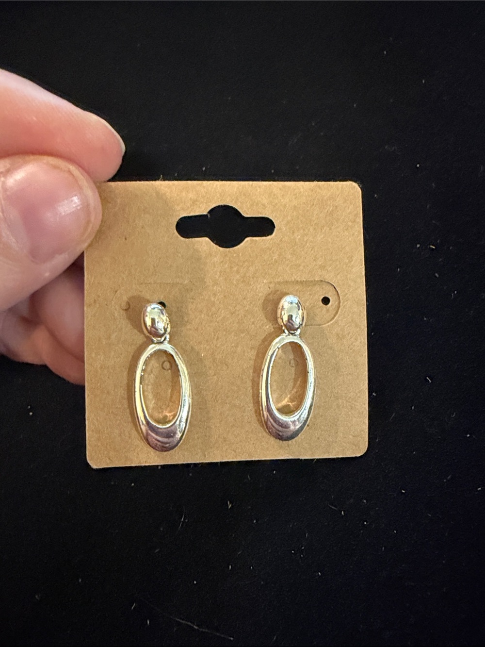 Classic Silver Oval Drop Earrings - Women's Jewelry